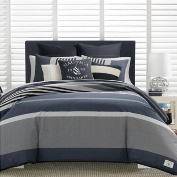 Nautica Other - Nautica Rendon Cotton Grey Duvet Cover Set King New